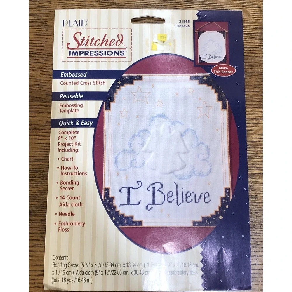 Plaid‎ Stitched Impressions I Believe Counted Cross Stitch Kit #21855 Christian